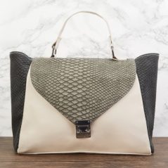 contrasted handbag beige-multi